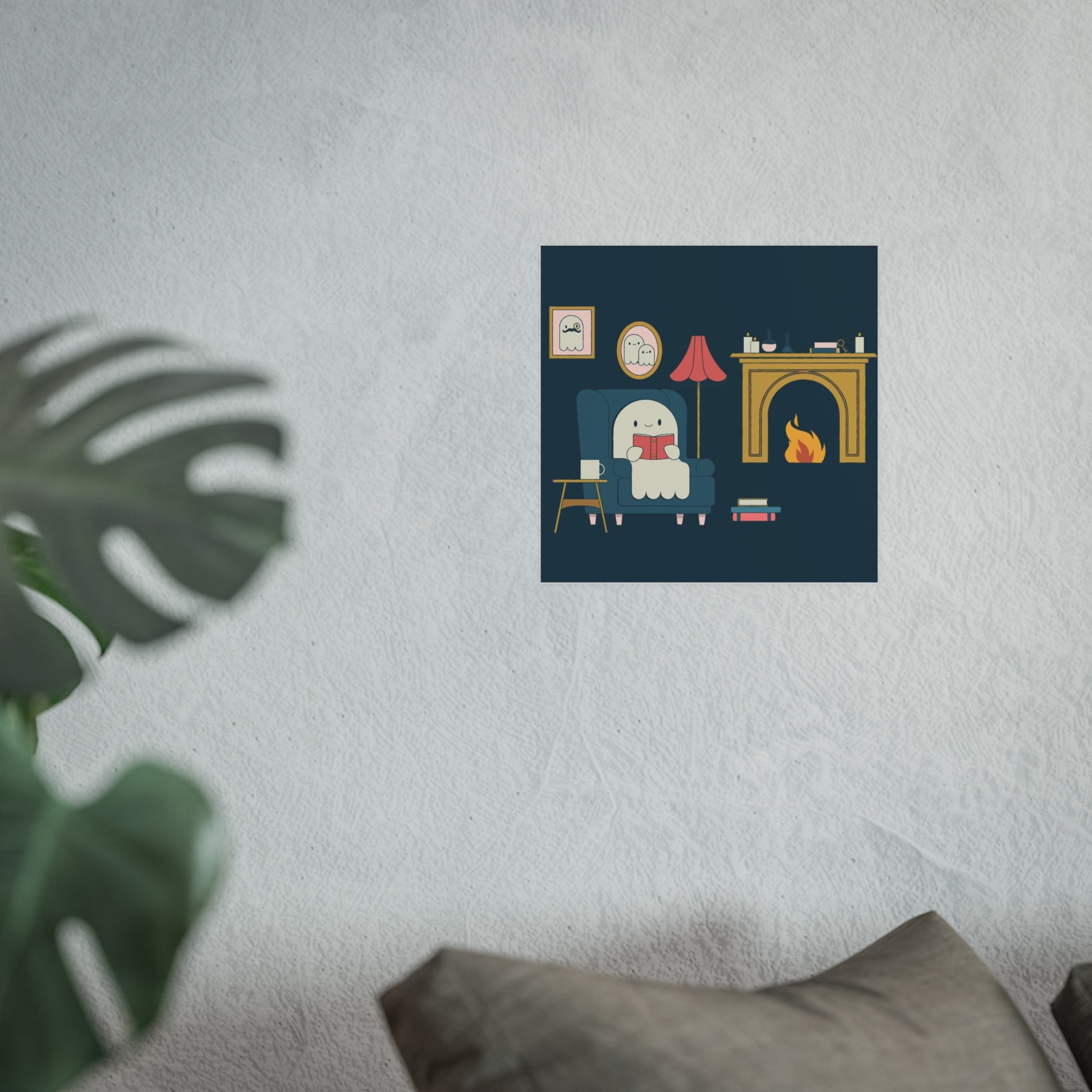 Ghost Stories – Cozy Haunted Reading Nook Art Print - Poster