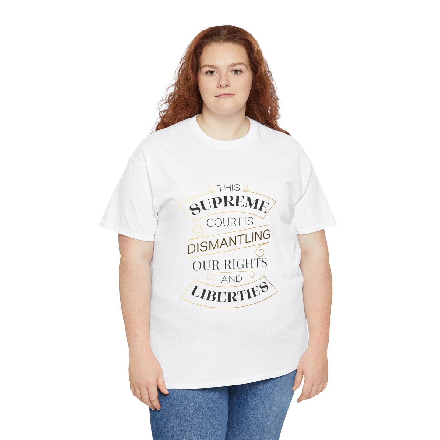 "Dismantling Rights" Statement Tee — Art Deco-Inspired Typography - T-Shirt