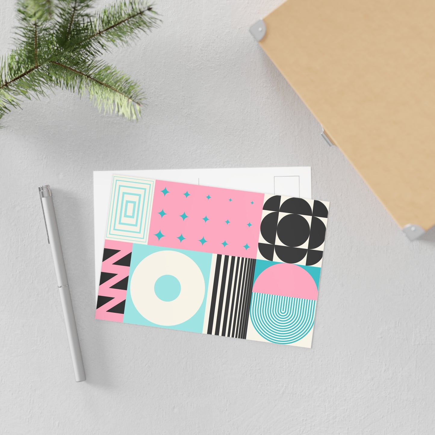 Four Color Geometric Postcard - Mischief & Muse