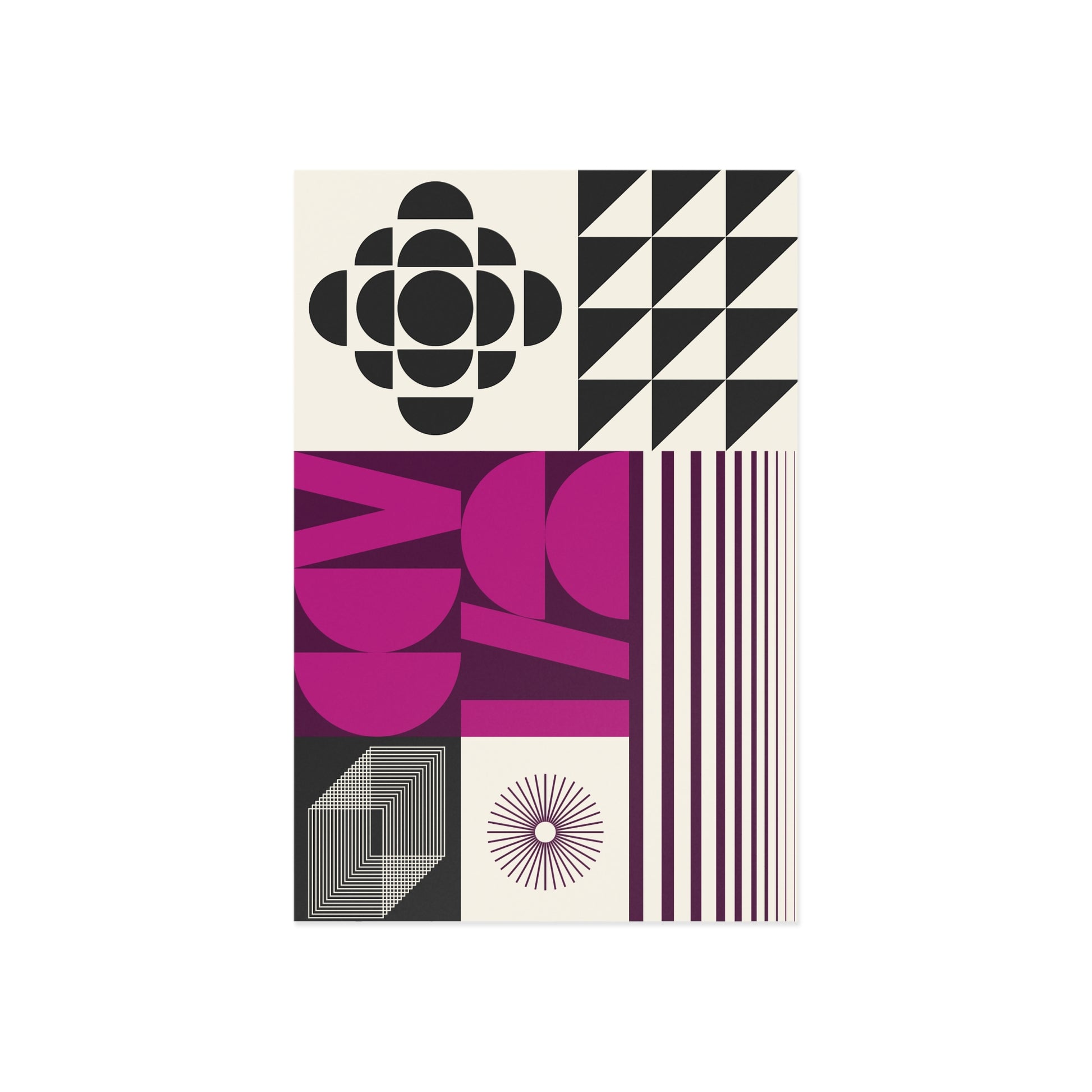 Variant Four Colored Geometric Postcard - Mischief & Muse