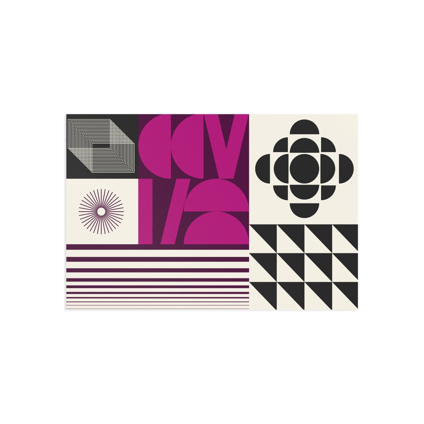 Variant Four Colored Geometric Postcard - Mischief & Muse