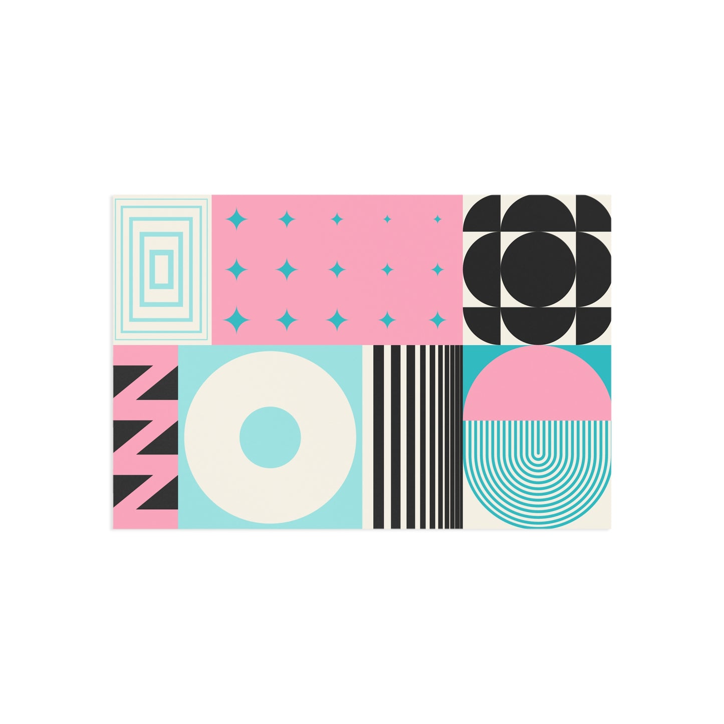 Four Color Geometric Postcard - Mischief & Muse