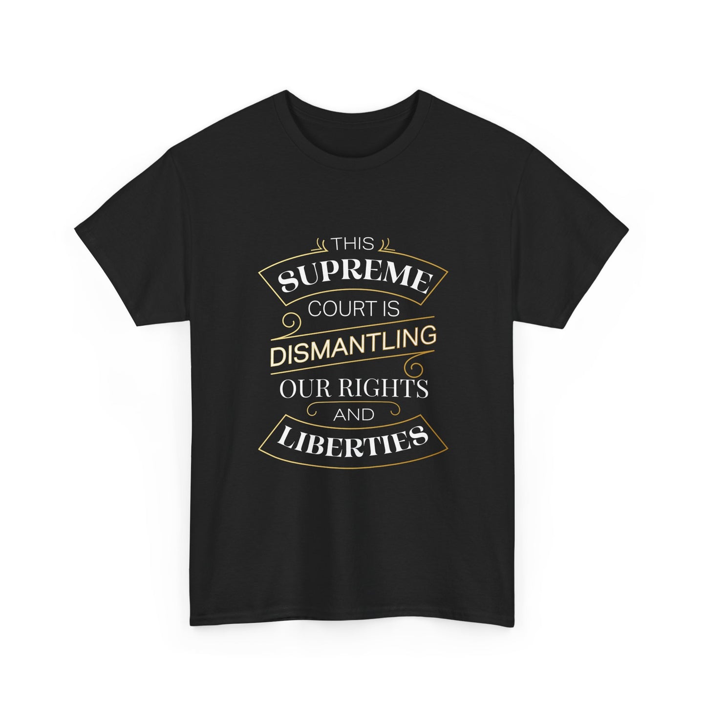 "Dismantling Rights" Statement Tee Inverted Colors — Art Deco-Inspired Typography - T-Shirt