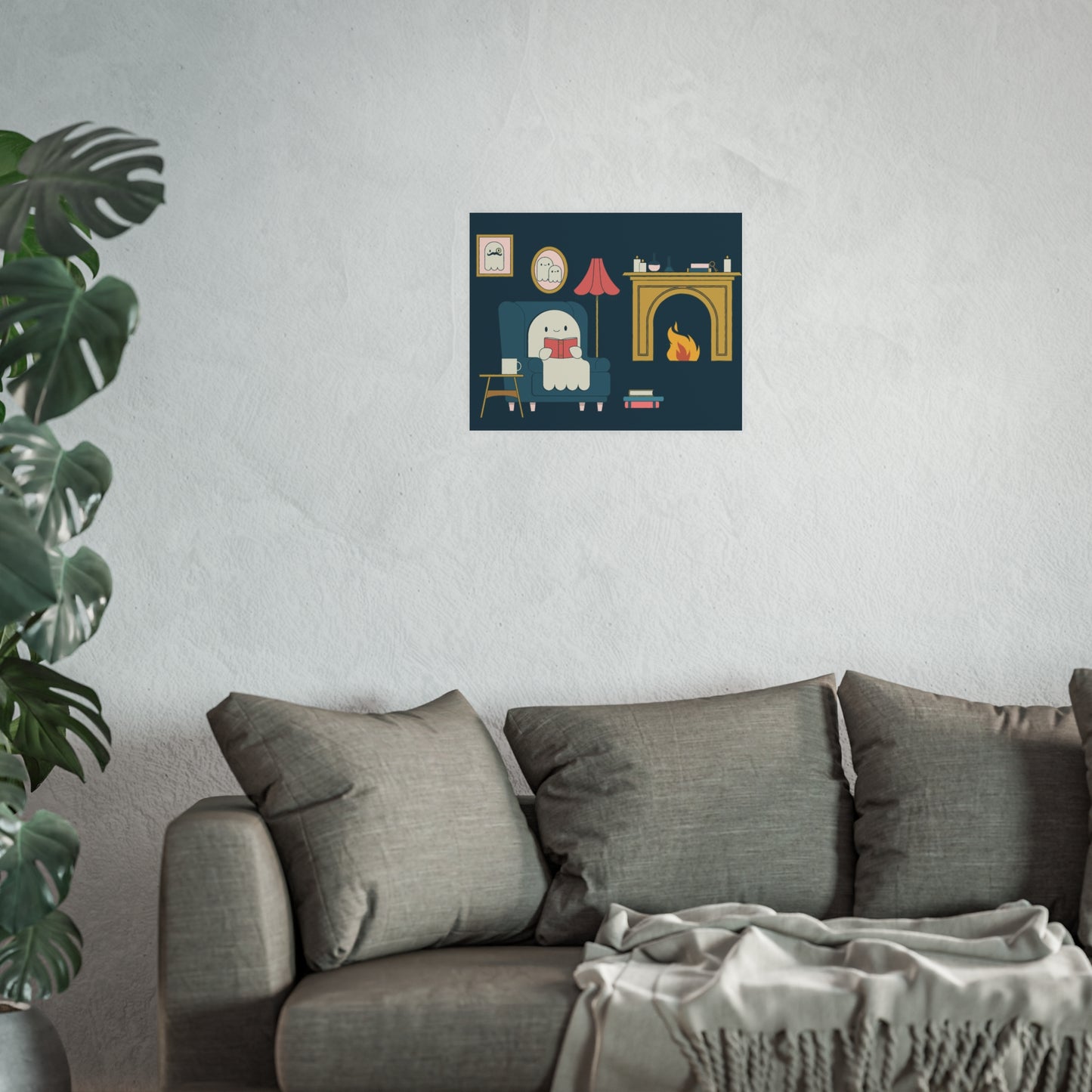 Ghost Stories – Cozy Haunted Reading Nook Art Print - Poster