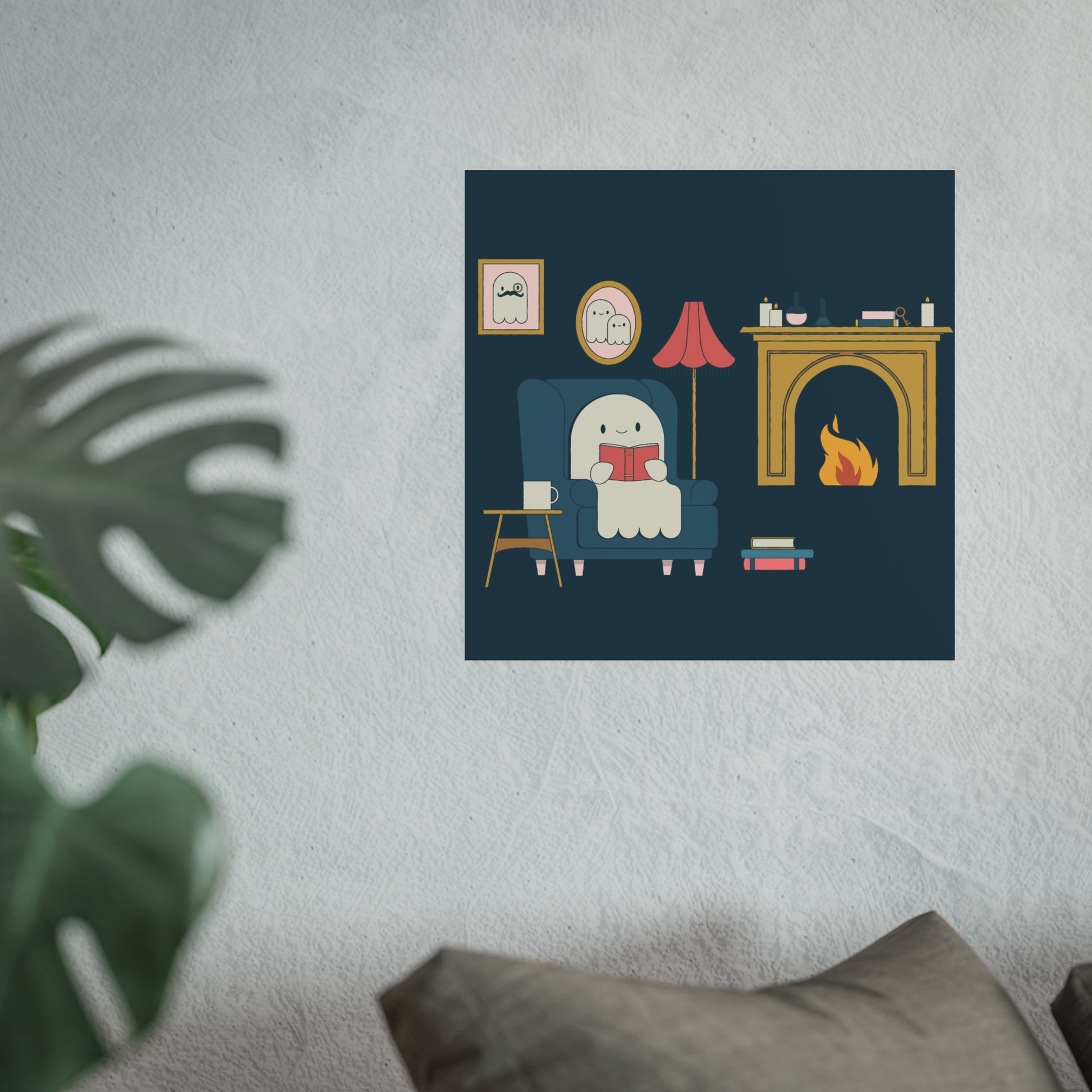 Ghost Stories – Cozy Haunted Reading Nook Art Print - Poster