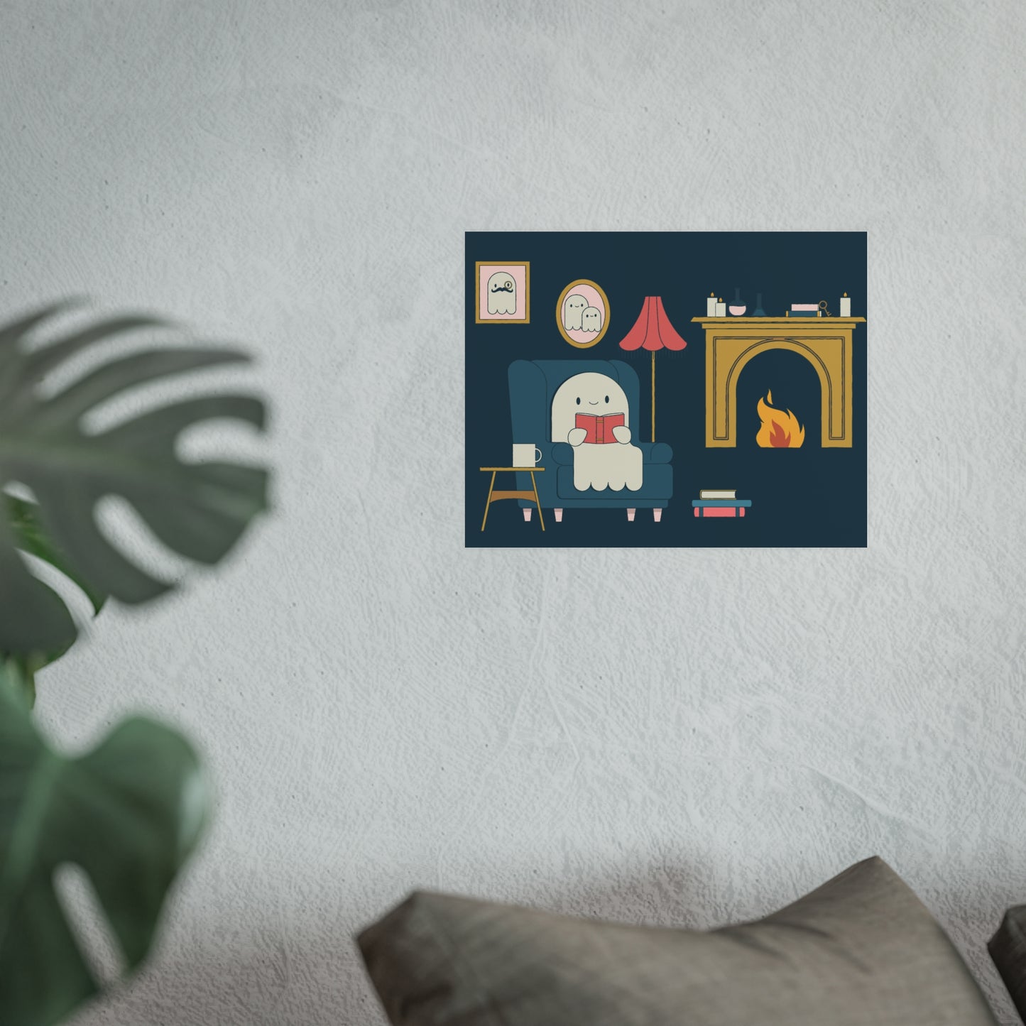 Ghost Stories – Cozy Haunted Reading Nook Art Print - Poster