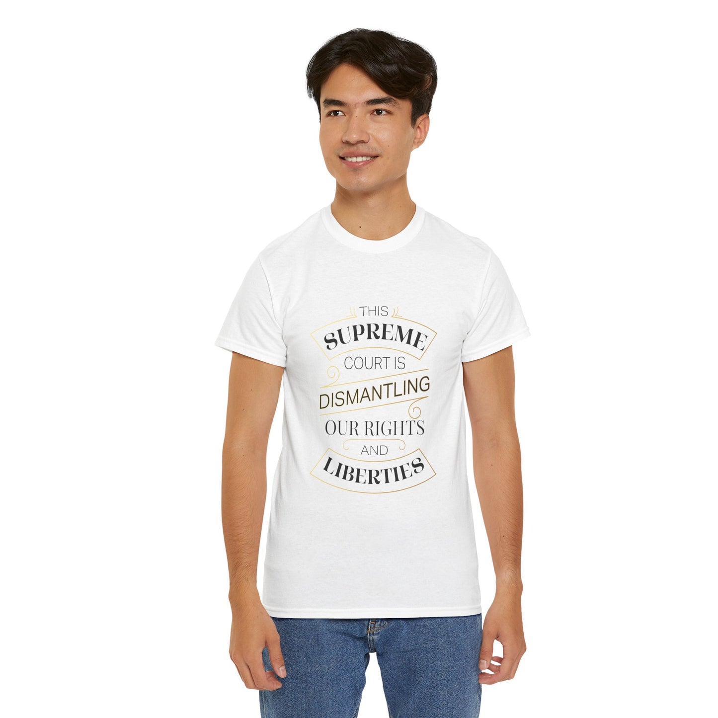 "Dismantling Rights" Statement Tee — Art Deco-Inspired Typography - T-Shirt