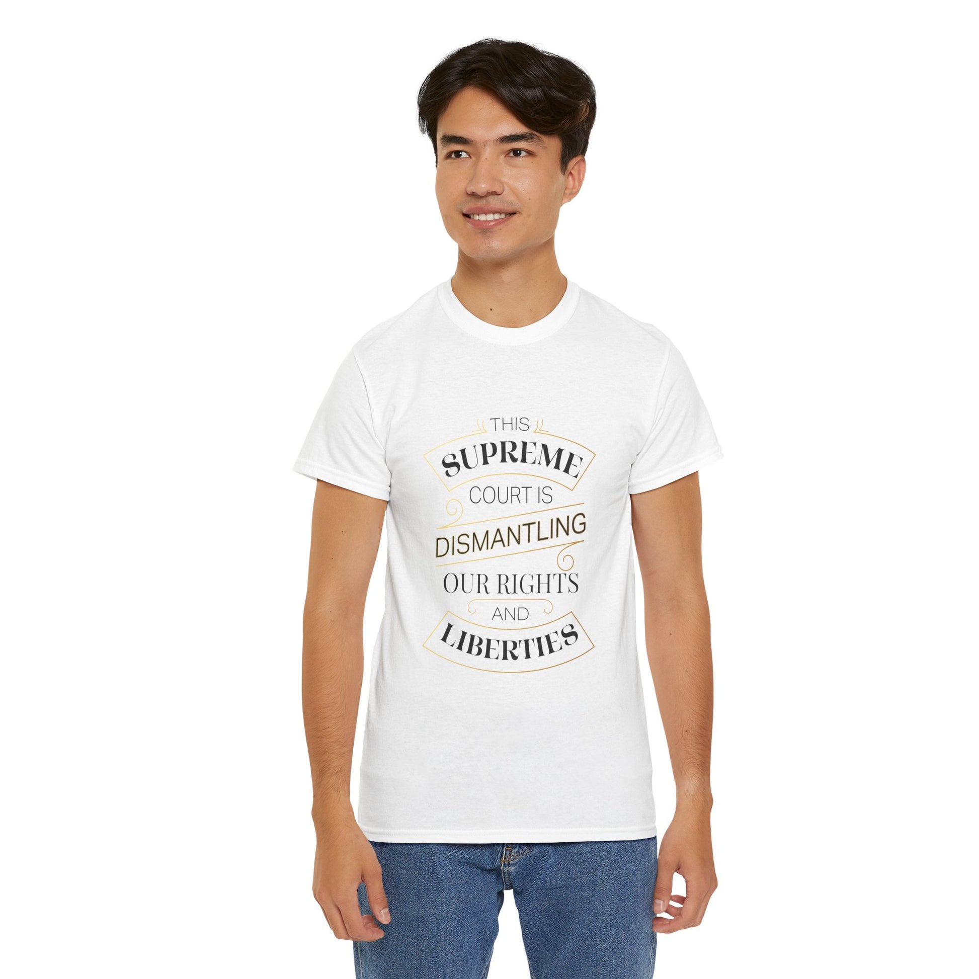 "Dismantling Rights" Statement Tee — Art Deco-Inspired Typography - T-Shirt