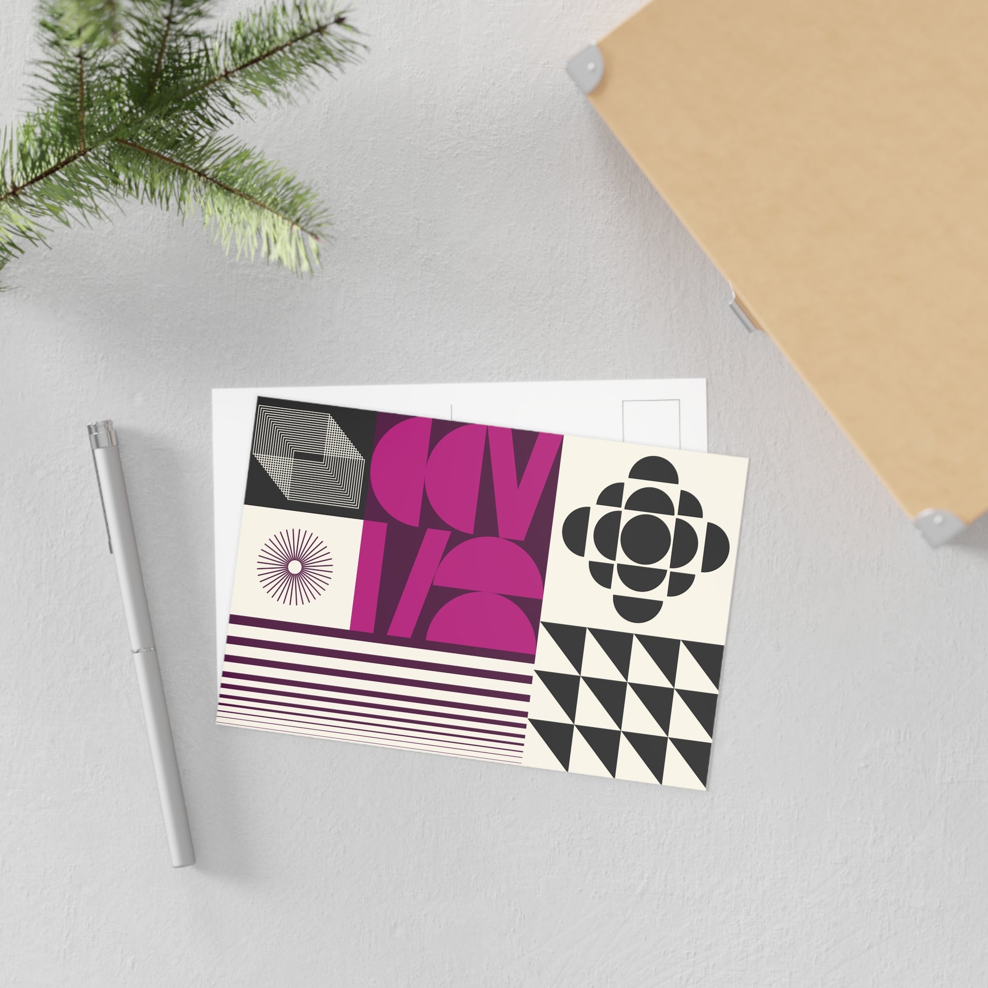 Variant Four Colored Geometric Postcard - Mischief & Muse