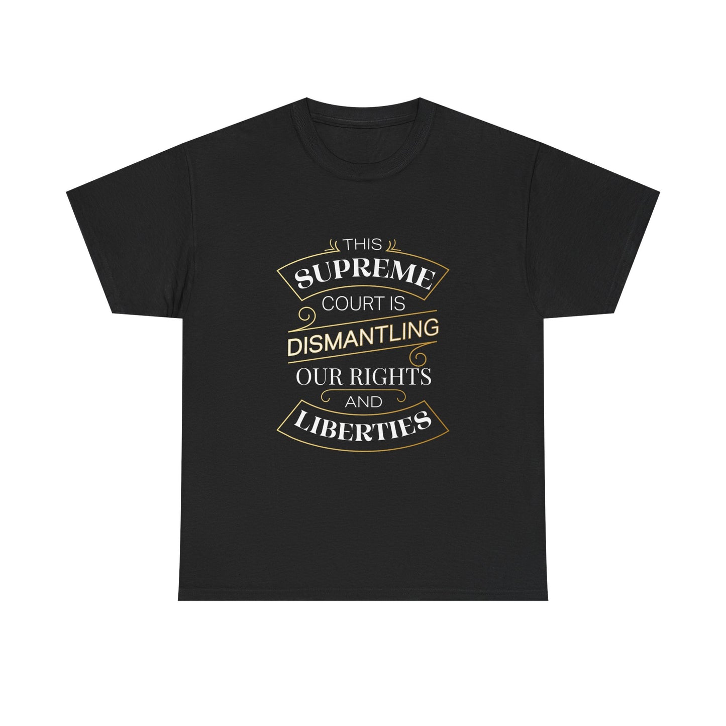 "Dismantling Rights" Statement Tee Inverted Colors — Art Deco-Inspired Typography - T-Shirt