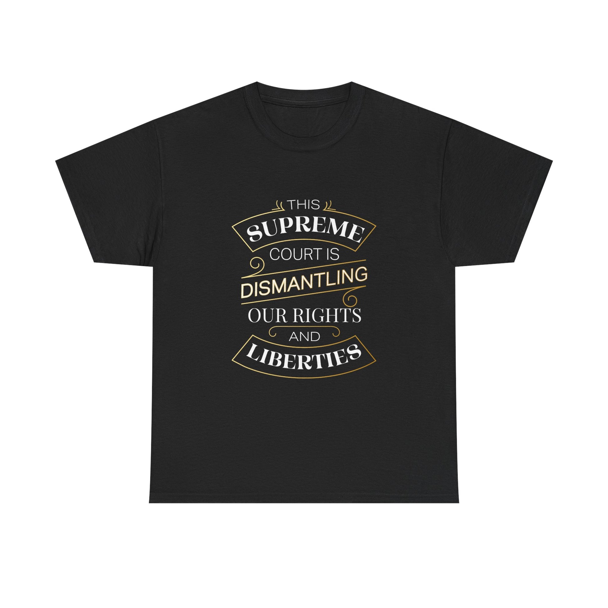 "Dismantling Rights" Statement Tee Inverted Colors — Art Deco-Inspired Typography - T-Shirt